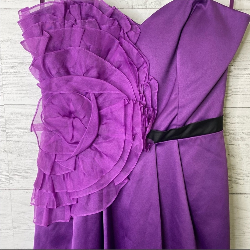 🌈 max & Cleo strapless satin mini cocktail dress